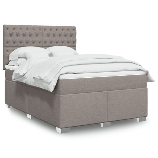 Boxspringbett mit Matratze Taupe 140x190 cm Stoff