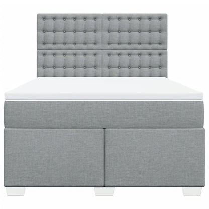 Boxspringbett mit Matratze Hellgrau 140x190 cm Stoff