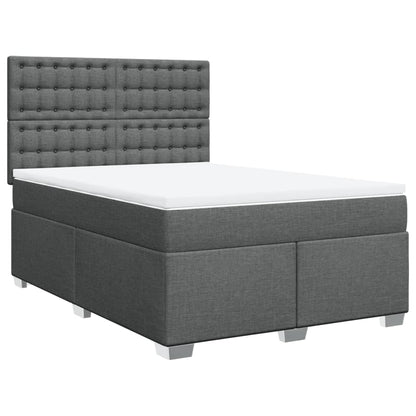 Boxspringbett mit Matratze Dunkelgrau 140x190 cm Stoff