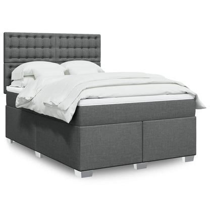 Boxspringbett mit Matratze Dunkelgrau 140x190 cm Stoff