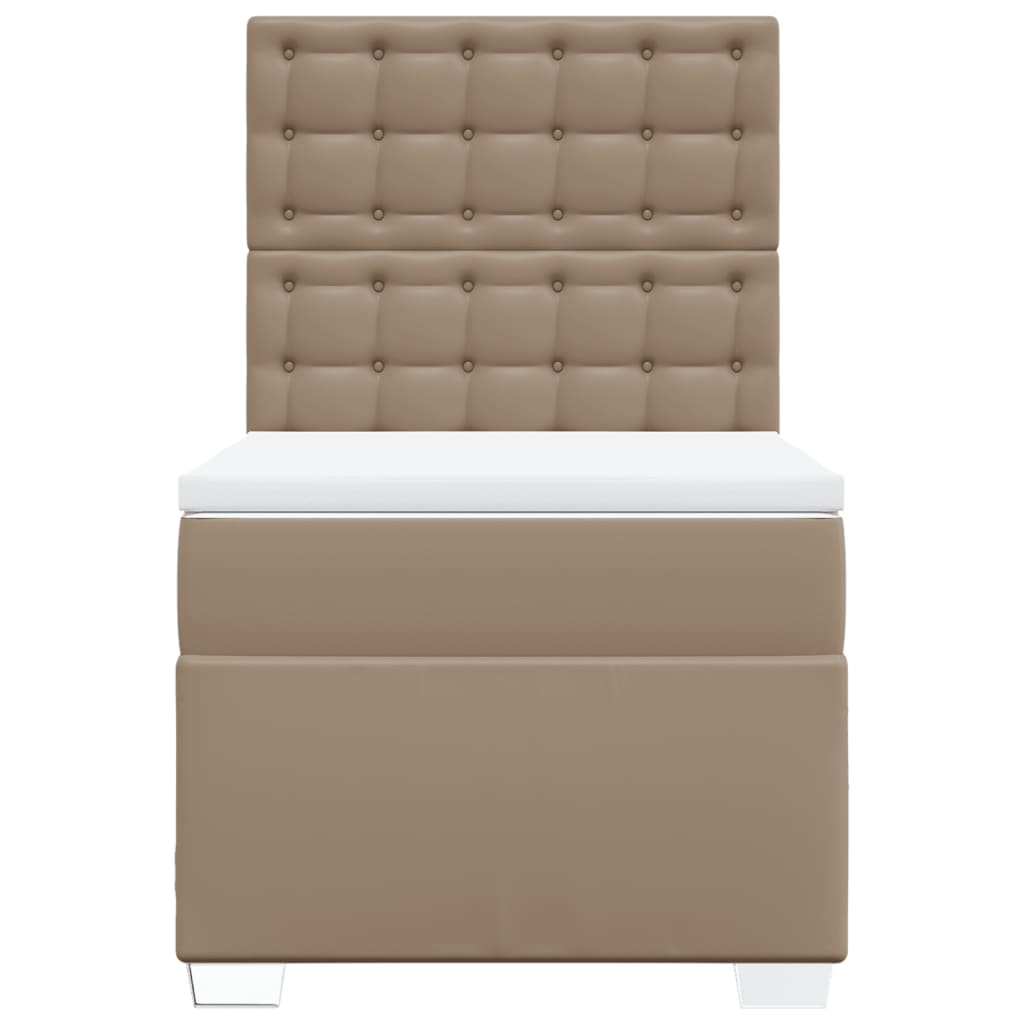 Boxspringbett mit Matratze Cappuccino-Braun 80x200cm Kunstleder