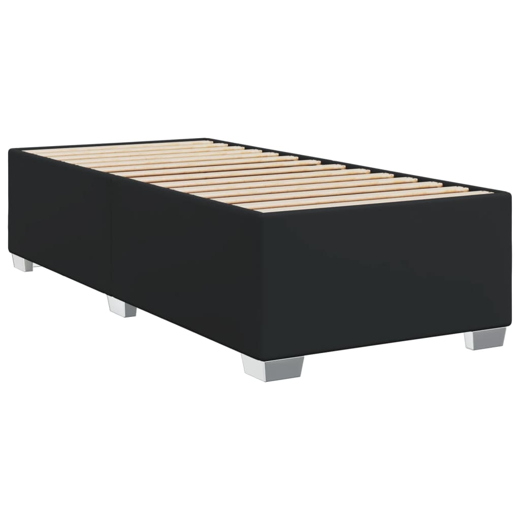 Boxspringbett mit Matratze Schwarz 90x200 cm Kunstleder