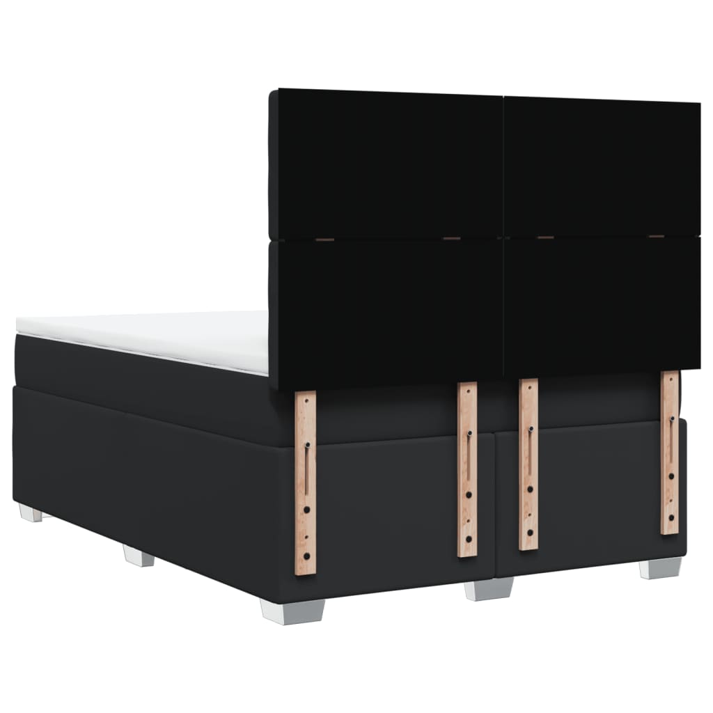 Boxspringbett mit Matratze Schwarz 140x190 cm Kunstleder
