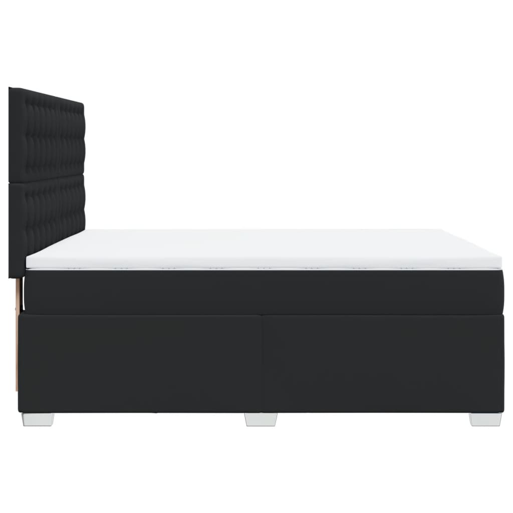 Boxspringbett mit Matratze Schwarz 140x190 cm Kunstleder