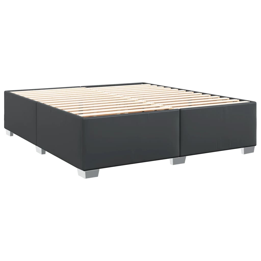 Sommier tapissier avec matelas noir 200x200 cm cuir artificiel