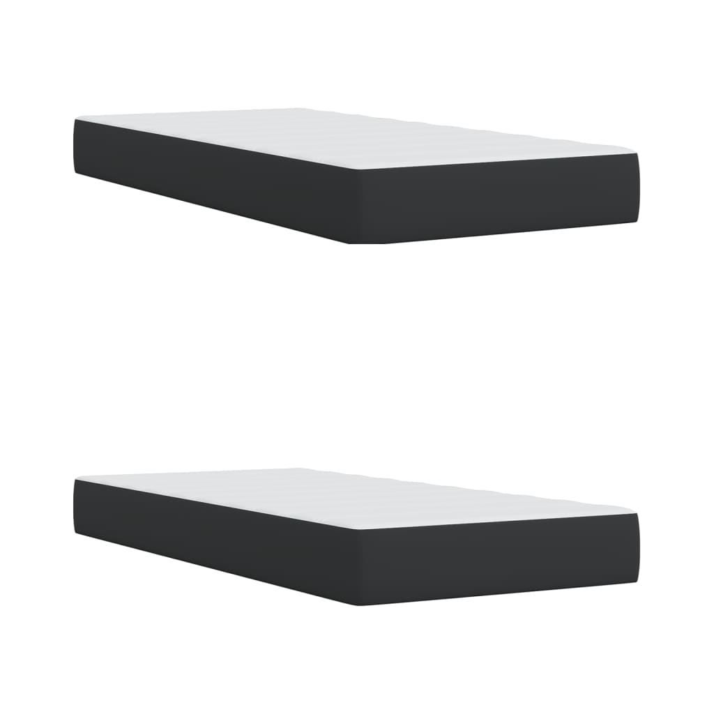 Sommier tapissier avec matelas noir 200x200 cm cuir artificiel