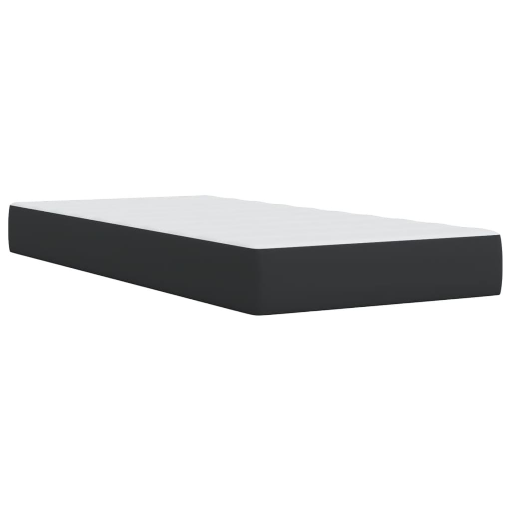 Boxspringbett mit Matratze Schwarz Kunstleder