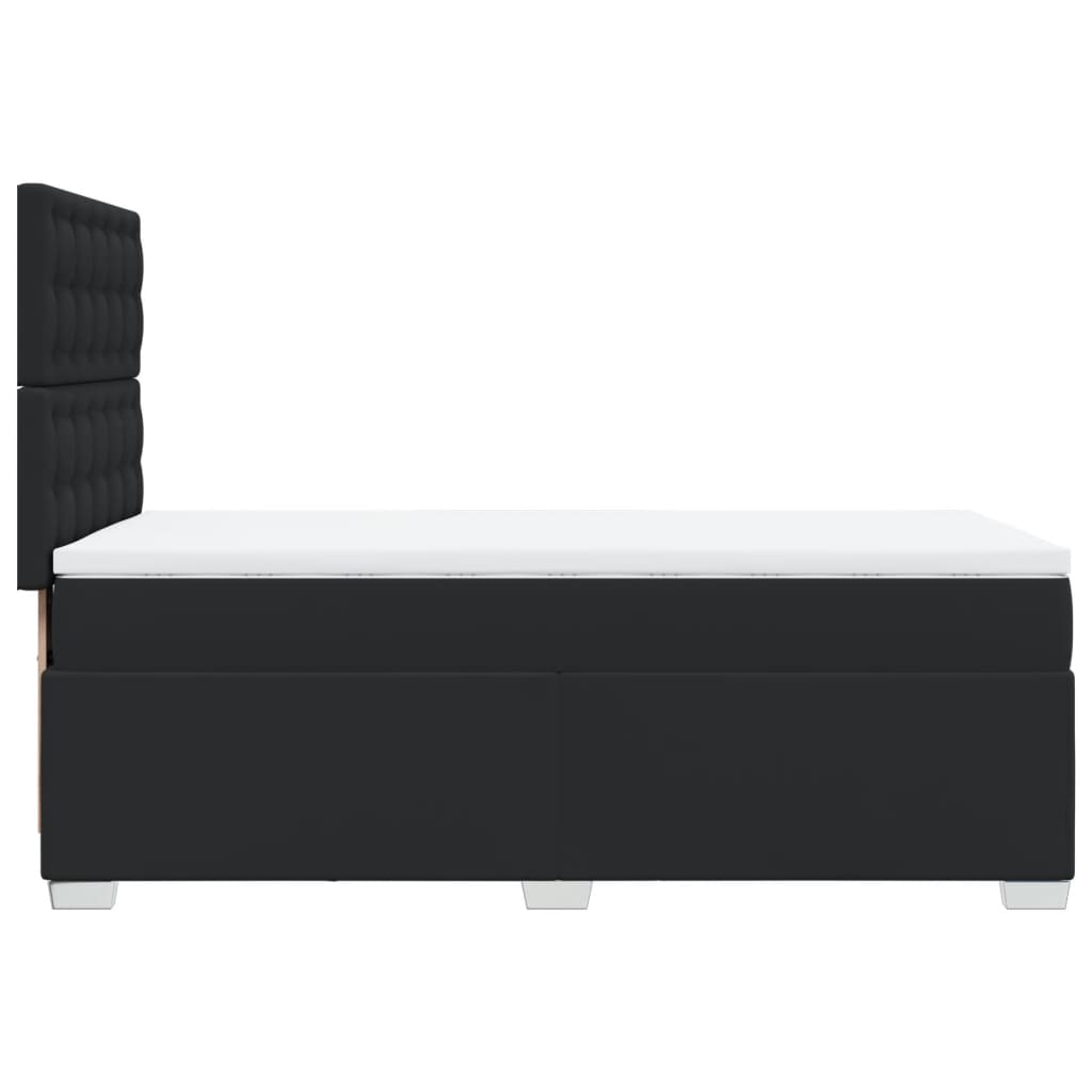 Boxspringbett mit Matratze Schwarz Kunstleder