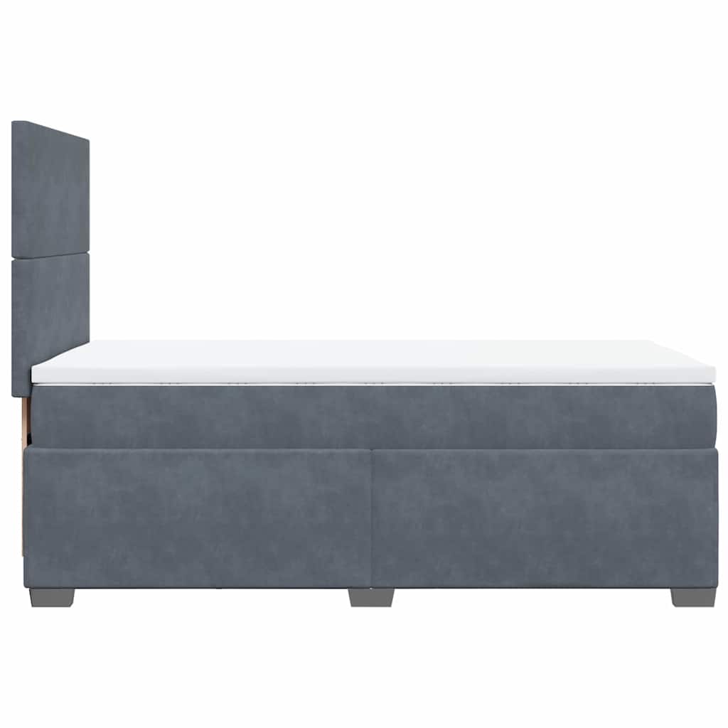 Boxspringbett mit Matratze Dunkelgrau 80x200 cm Samt