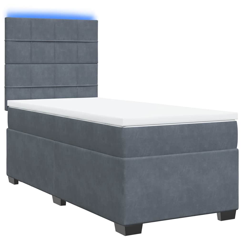 Boxspringbett mit Matratze Dunkelgrau 80x200 cm Samt