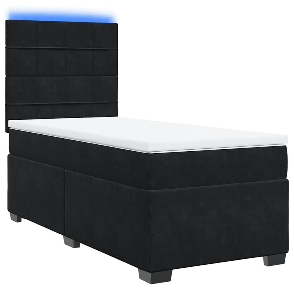 Boxspringbett mit Matratze Schwarz 80x200 cm Samt