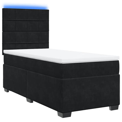 Boxspringbett mit Matratze Schwarz 80x200 cm Samt