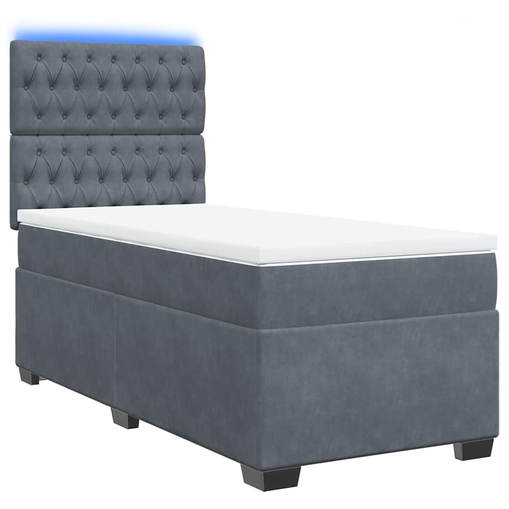Boxspringbett mit Matratze Dunkelgrau 80x200 cm Samt