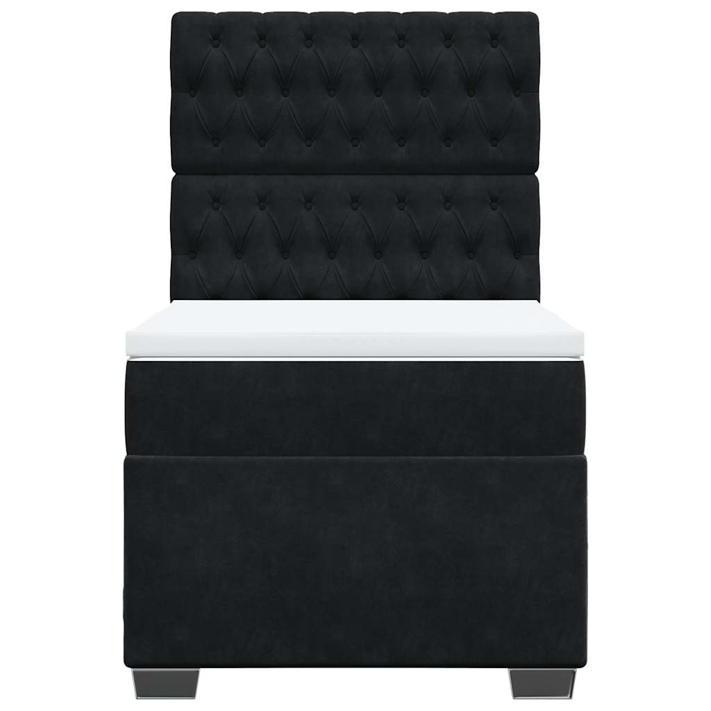 Boxspringbett mit Matratze Schwarz 80x200 cm Samt