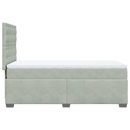 Boxspringbett mit Matratze Hellgrau 80x200 cm Samt