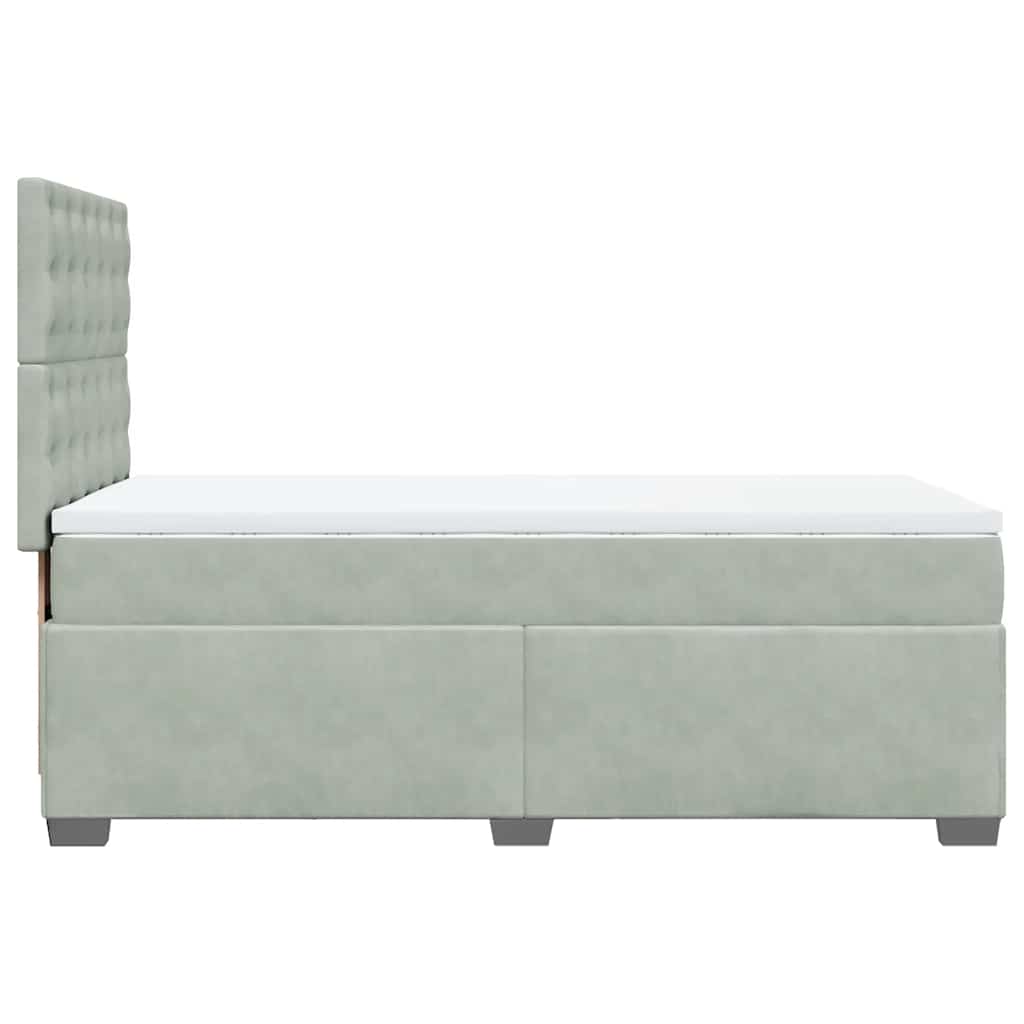 Boxspringbett mit Matratze Hellgrau 80x200 cm Samt