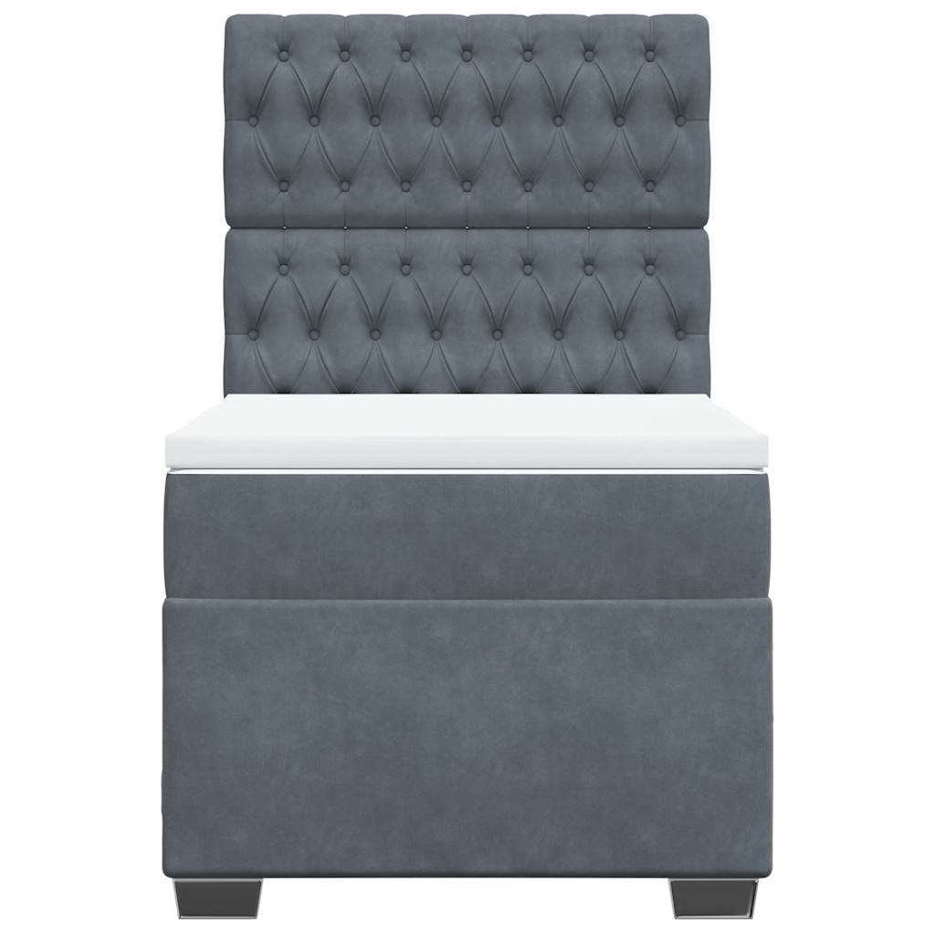 Boxspringbett mit Matratze Dunkelgrau 90x190 cm Samt
