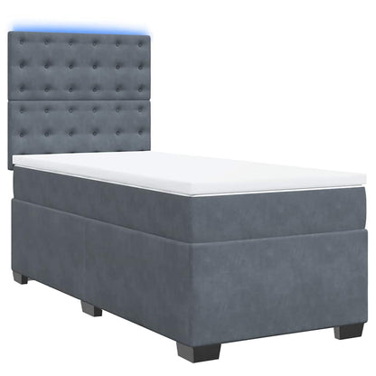 Boxspringbett mit Matratze Dunkelgrau 90x190 cm Samt