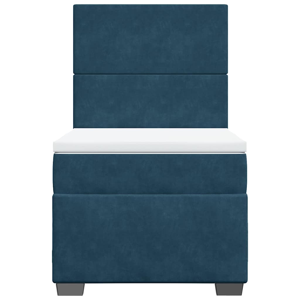 Boxspringbett mit Matratze Blau 90x200 cm Samt
