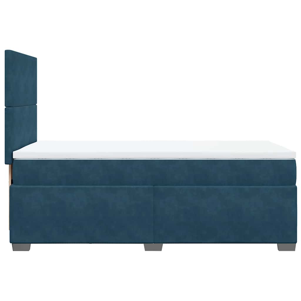 Boxspringbett mit Matratze Blau 90x200 cm Samt