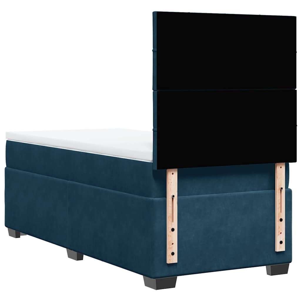 Boxspringbett mit Matratze Blau 90x200 cm Samt