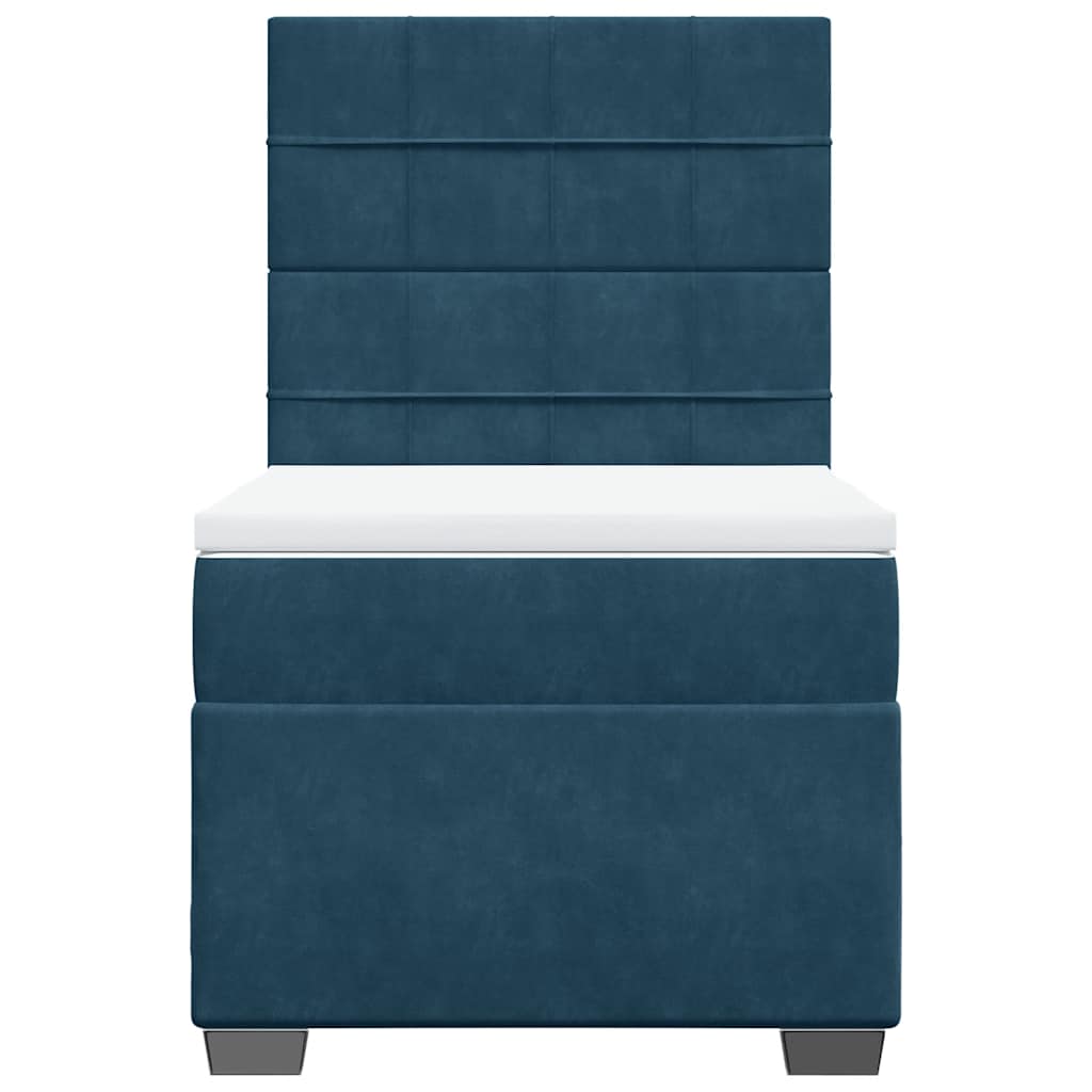 Boxspringbett mit Matratze Blau 90x200 cm Samt