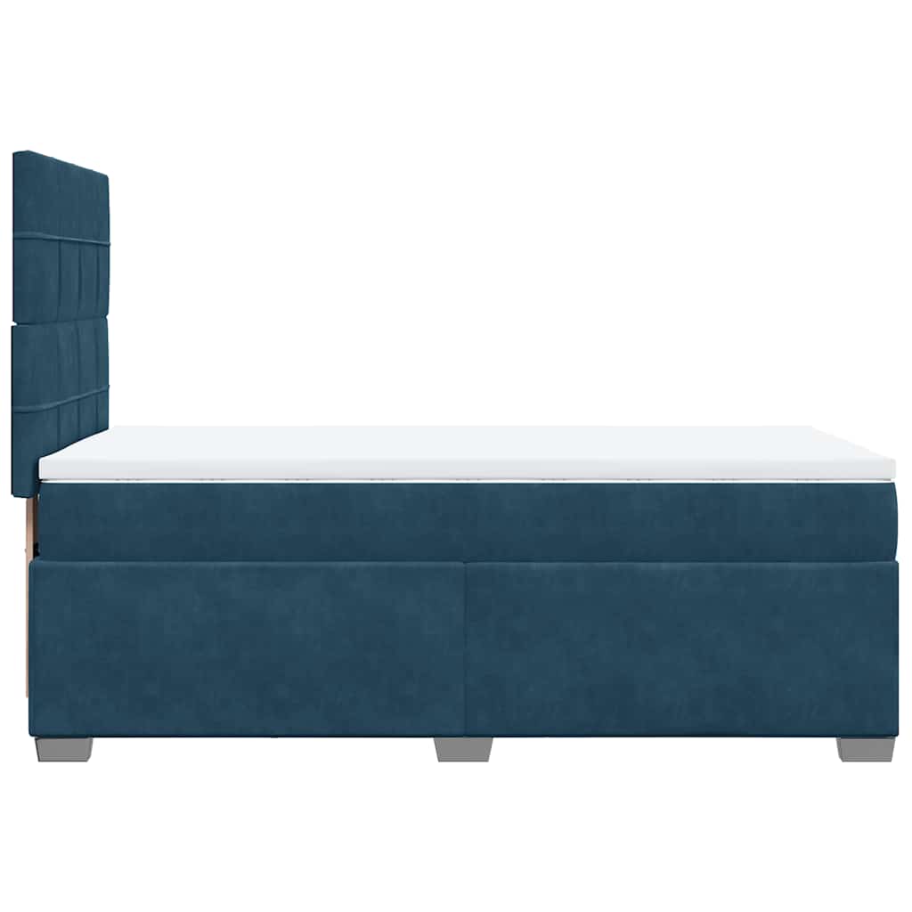Boxspringbett mit Matratze Blau 90x200 cm Samt
