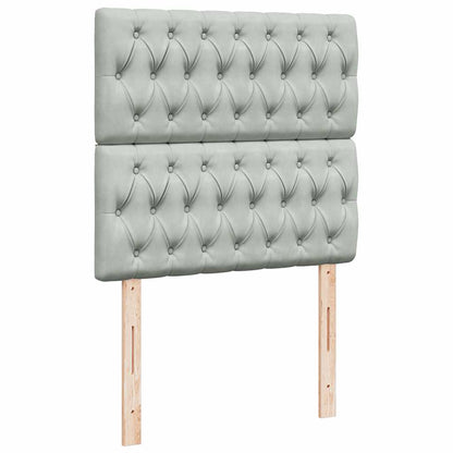 Boxspringbett mit Matratze Hellgrau 90x200 cm Samt