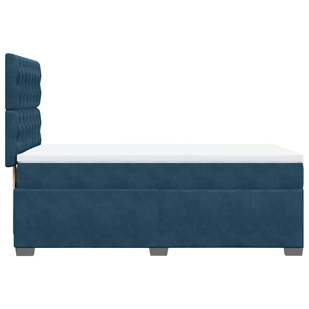 Boxspringbett mit Matratze Blau 90x200 cm Samt