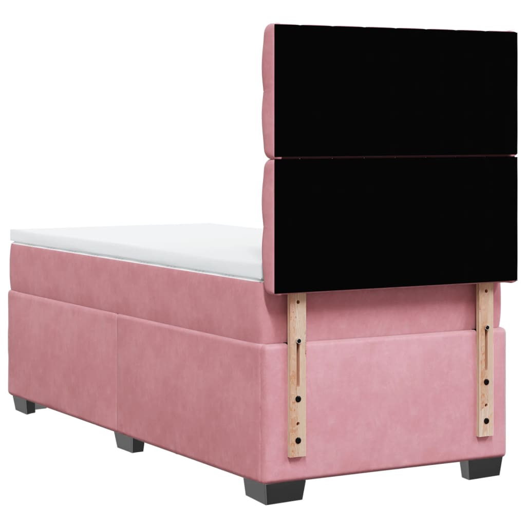 Boxspringbett mit Matratze Rosa 90x200 cm Samt