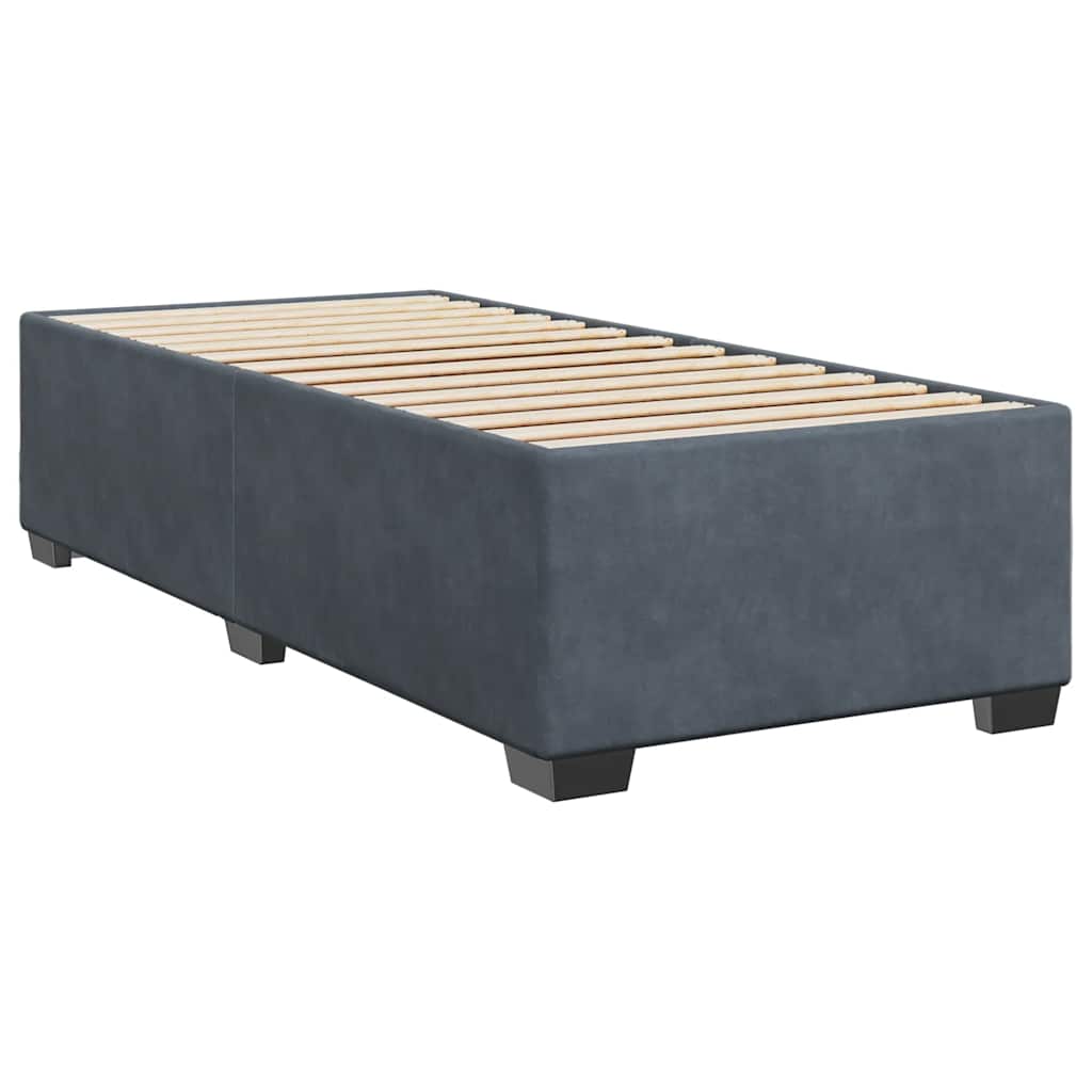 Boxspringbett mit Matratze Dunkelgrau 90x200 cm Samt