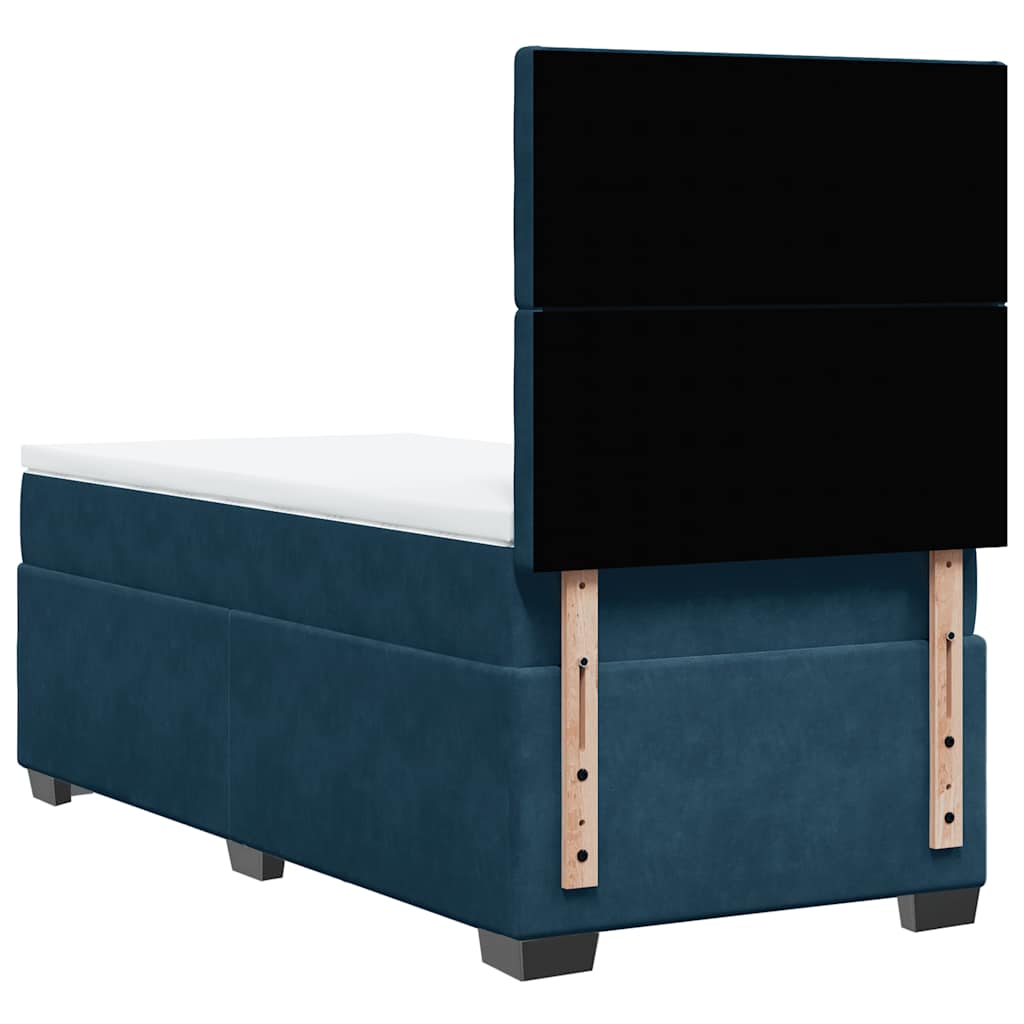 Boxspringbett mit Matratze Blau 90x200 cm Samt