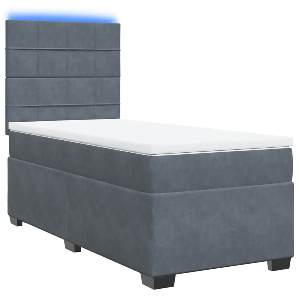 Boxspringbett mit Matratze Dunkelgrau 100x200 cm Samt