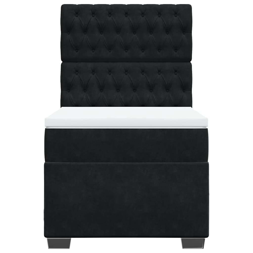 Boxspringbett mit Matratze Schwarz 100x200 cm Samt