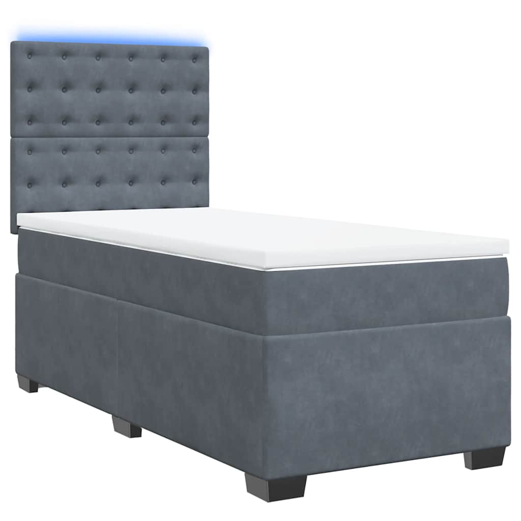 Boxspringbett mit Matratze Dunkelgrau 100x200 cm Samt