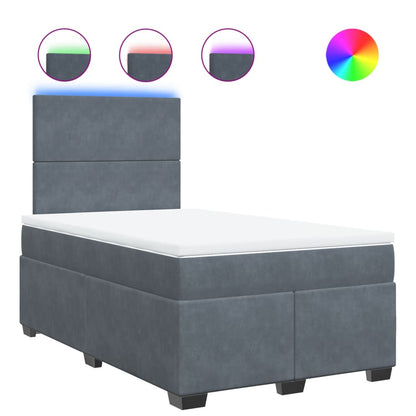 Boxspringbett mit Matratze Dunkelgrau 120x190 cm Samt