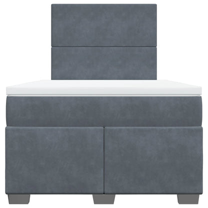 Boxspringbett mit Matratze Dunkelgrau 120x190 cm Samt