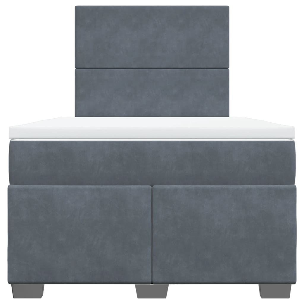 Boxspringbett mit Matratze Dunkelgrau 120x190 cm Samt
