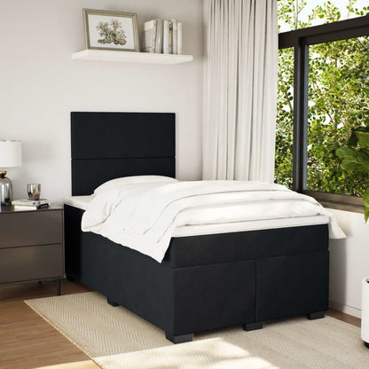Boxspringbett mit Matratze Schwarz 120x190 cm Samt