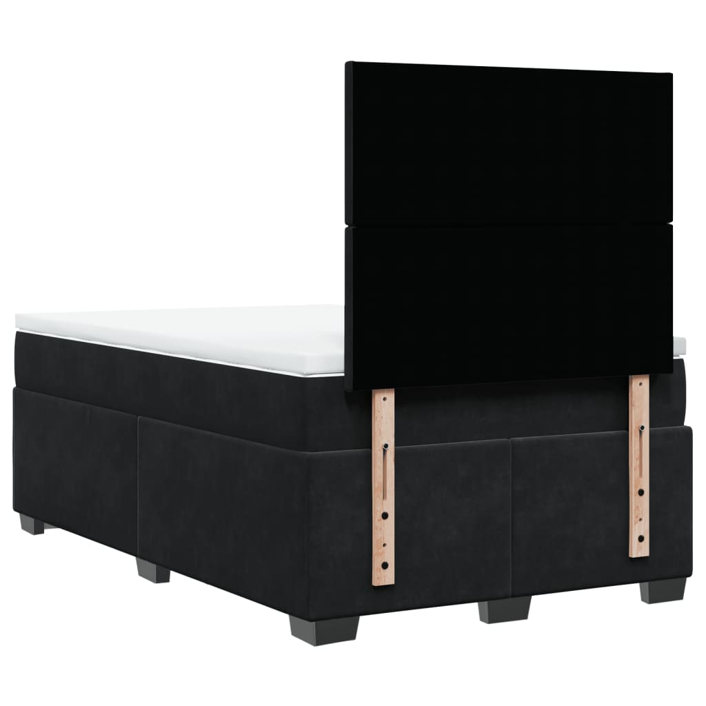 Boxspringbett mit Matratze Schwarz 120x200 cm Samt