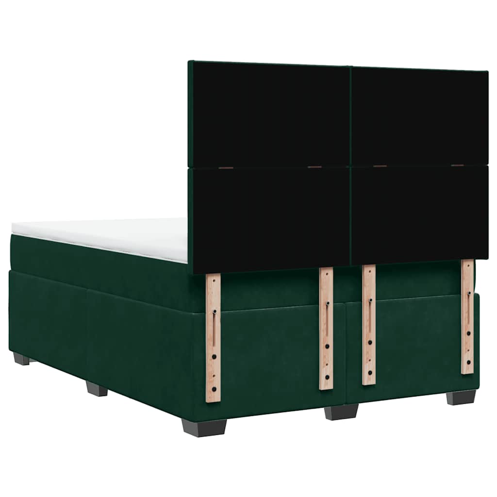 Boxspringbett mit Matratze Dunkelgrün 160x200 cm Samt