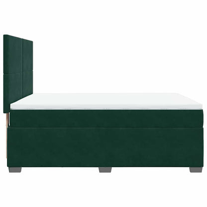 Boxspringbett mit Matratze Dunkelgrün 160x200 cm Samt
