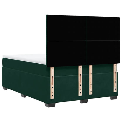 Boxspringbett mit Matratze Dunkelgrün 160x200 cm Samt