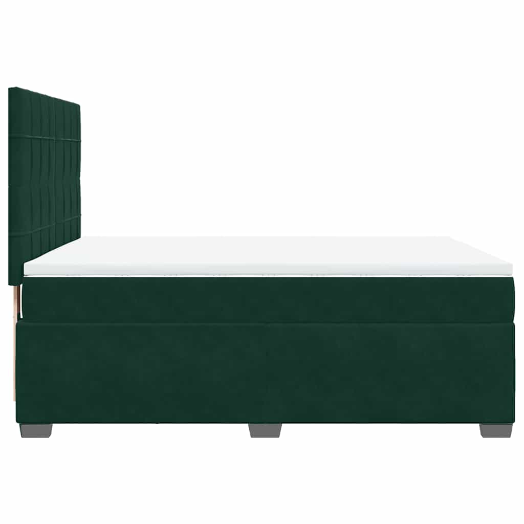 Boxspringbett mit Matratze Dunkelgrün 160x200 cm Samt