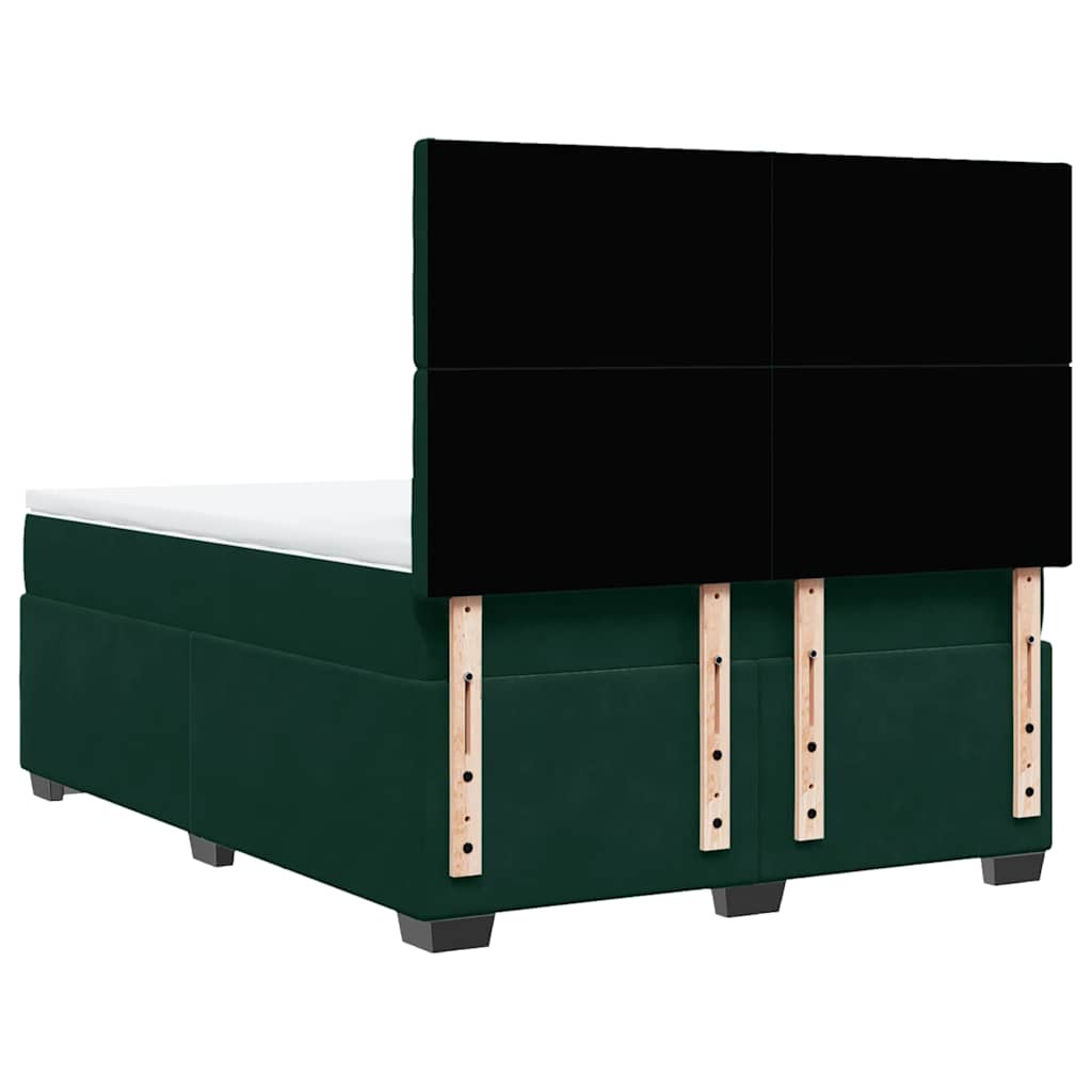 Boxspringbett mit Matratze Dunkelgrün 160x200 cm Samt