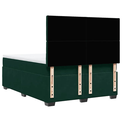 Boxspringbett mit Matratze Dunkelgrün 160x200 cm Samt