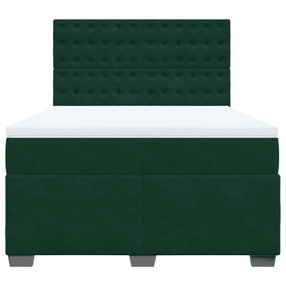 Boxspringbett mit Matratze Dunkelgrün 160x200 cm Samt