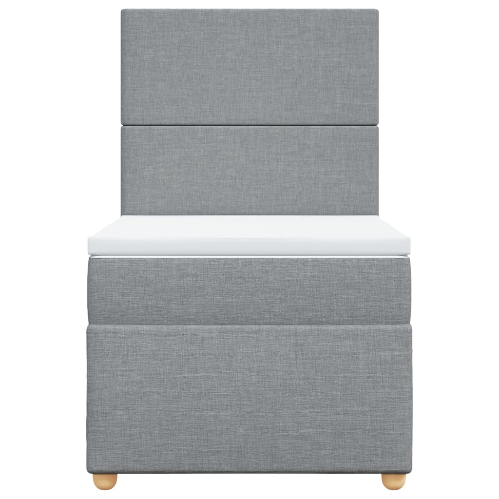 Boxspringbett mit Matratze Hellgrau 80x200 cm Stoff