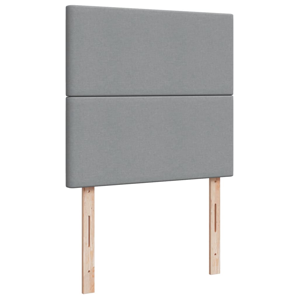 Boxspringbett mit Matratze Hellgrau 80x200 cm Stoff
