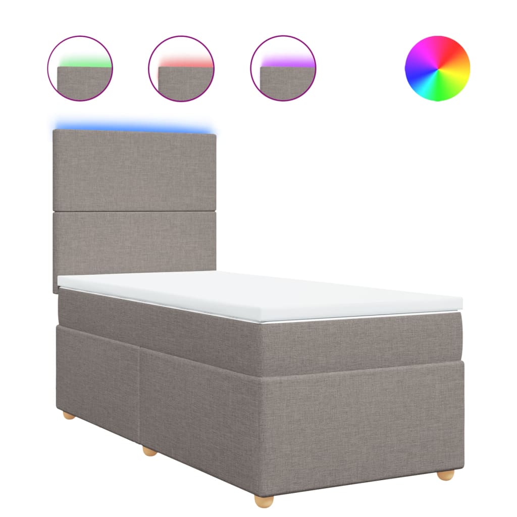 Boxspringbett mit Matratze Taupe 80x200 cm Stoff